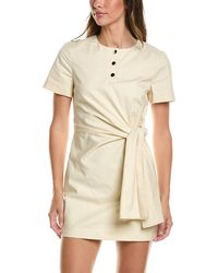 Toccin - Leonie Henley Tie Front Mini Dress - Lyst
