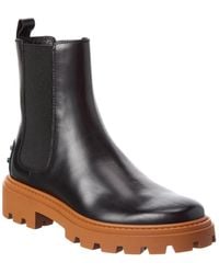 Tod's - Leather Bootie - Lyst