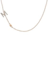 Italian Gold Over Silver - 18K 0.20 Ct. Tw. Diamond Initial Necklace (A-Z) - Lyst