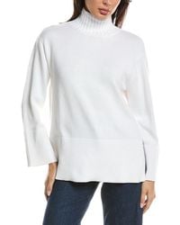 Forte - Easy Rib Trim Funnel Neck Sweater - Lyst