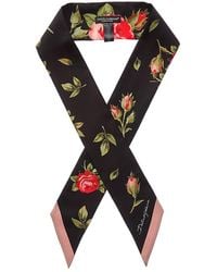 Dolce & Gabbana - Rose Bouquet Print Silk Scarf - Lyst