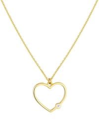 HAWLEY ST - 14K 0.01 Ct. Tw. Diamond Heart Necklace - Lyst
