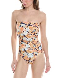 Monte and Lou - Monte & Lou Ruched Bandeau One-piece - Lyst