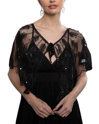 Saachi - Sequin Detail Mesh Cape - Lyst