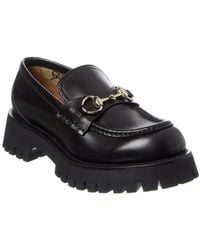 Gucci - Horsebit Lug Sole Leather Loafer - Lyst