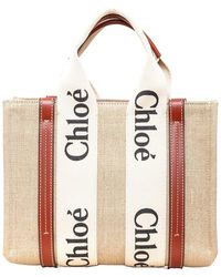 Chloé - Multicolor Linen Small Woody Tote (authentic Pre-loved) - Lyst