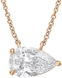Diana M. Jewels - Diana M. 14K Rose 2.00 Ct. Tw. Lab-Grown Diamond Solitaire Pendant - Lyst