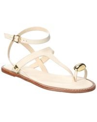 SCHUTZ SHOES - Elysa Leather Flat Sandal - Lyst