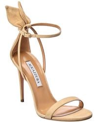 Aquazzura - Dnu Fw24 Bow Tie 105 Suede Sandal - Lyst