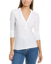James Perse - Jersey Henley Top - Lyst