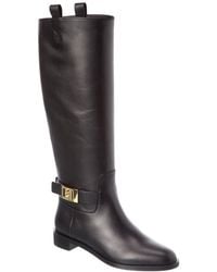 Ferragamo - Zakia Leather Knee-High Boot - Lyst