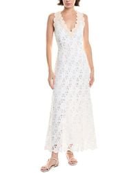 Rebecca Taylor - Embroidered Lace Midi Dress - Lyst