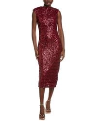 Anne Klein - Draped Sequin Midi Dress - Lyst