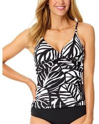 Anne Cole - Hidden Underwire Drape Front Tankini - Lyst