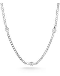 Glaze Jewelry - Rhodium Plated Cz Curb Chain Necklace - Lyst