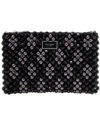 Kate Spade - Purl Flower Beaded Mini Satin Shoulder Bag - Lyst