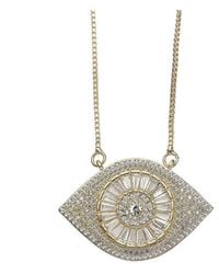 Eye Candy LA - Luxe Collection Silver Cz Evil Eye Necklace - Lyst
