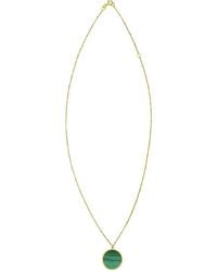 Italian Gold - 14K Malachite Inlay Circle Necklace - Lyst