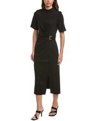 Gracia - High Neck Belt Buckle Detail Dress - Lyst