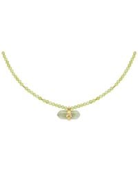 Karma and Luck - Plated Peridot Beaded Necklace - Lyst