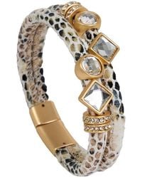 Saachi - Bling Charm Leather Bracelet - Lyst