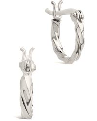 Sterling Forever - Simple Twist Hoop Earrings - Lyst