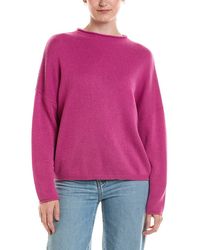 Forte - Slouchy Roll Trim 100% Cashmere Pullover - Lyst