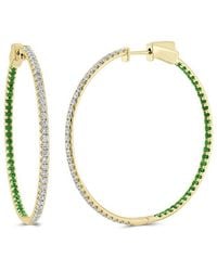 Sabrina Designs - 14k 2.22 Ct. Tw. Diamond & Emerald Hoops - Lyst