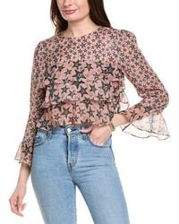 Saloni - Jacquard Silk-Blend Top - Lyst