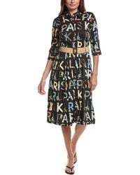 KARL LAGERFELD - Allover Printed Midi Dress - Lyst