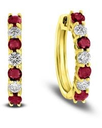 LEVARON - 14K 1.15 Ct. Tw. Diamond & Ruby Earrings - Lyst