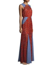 BCBGMAXAZRIA Marlyn Woven Floor-length Dress - Red