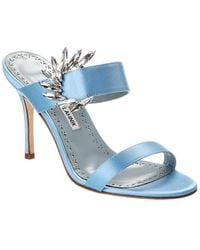 Manolo Blahnik - Chivela 90 Satin Sandal - Lyst