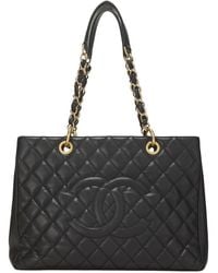 CHANEL - Quilted Caviar Leather Grand Shopping Tote (Gst) (Authentic Pre-Loved) - Lyst