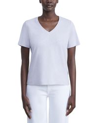Lafayette 148 New York - James V-neck Linen-blend T-shirt - Lyst