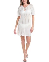 Salty Lemon - Scalloped Edge Tie Front Dress - Lyst