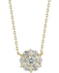 Glaze Jewelry - 14K Plated Cz Cluster Flower Necklace - Lyst