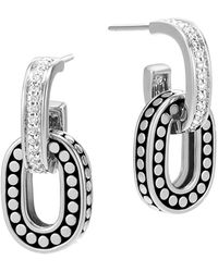John Hardy - Silver 0.25 Ct. Tw. Diamond Dot Earrings - Lyst