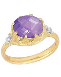 Reiss - 14k 3.30 Ct. Tw. Diamond & Amethyst Cocktail Ring - Lyst