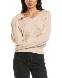 Brodie Cashmere - Sea Embroidery V-Neck Cashmere Sweater - Lyst