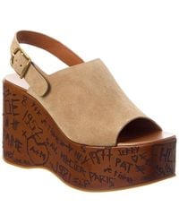Chloé - Maxime Suede Wedge Sandal - Lyst