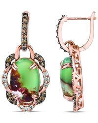 Le Vian - Peacock Aquaprasetm 14k Rose Gold 9.39 Ct. Tw. Diamond & Aquaprase Earrings - Lyst