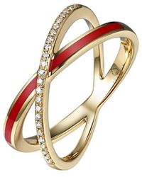 Diana M. Jewels - Fine Jewelry 14k 0.06 Ct. Tw. Diamond Enamel Half-eternity Ring - Lyst