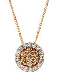 Le Vian - Le Vian Chocolate Cluster 14k Rose Gold 0.65 Ct. Tw. Diamond Drop Pendant Necklace - Lyst