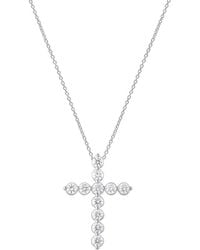 Lab Grown Diamonds - 14K 1.00 Ct. Tw. Lab Grown Diamond Cross Pendant - Lyst