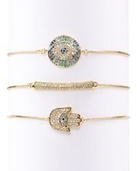 Eye Candy LA - Cici Evil Eye Hamsa Cz Crystal Bracelet Set - Lyst