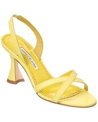 Manolo Blahnik - Ammoursli 90 Leather Slingback Sandal - Lyst
