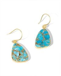 Saachi - 18k Plated Mojave Turquoise Triangle Earrings - Lyst