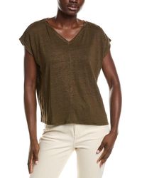Eileen Fisher - V Neck Square Linen T-Shirt - Lyst