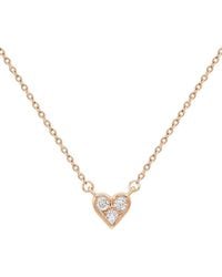 Suzy Levian - 14k Rose Gold 0.18 Ct. Tw. Diamond Small Heart Pendant Necklace - Lyst